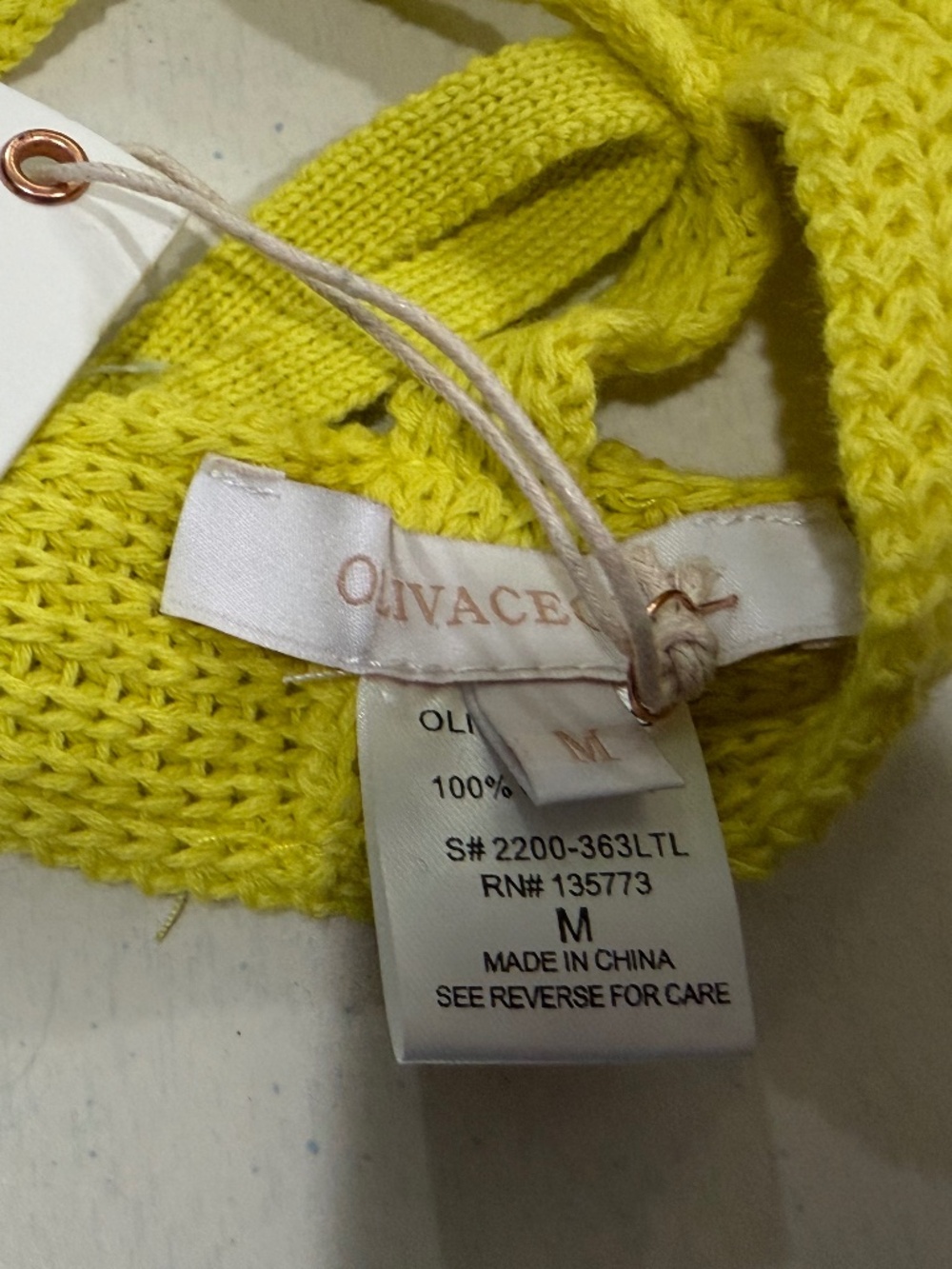 Olivaceous Cropped Tank Top Brami Tie Adjustable Back Knit Sweater 100% Cotton M - Picture 3 of 8